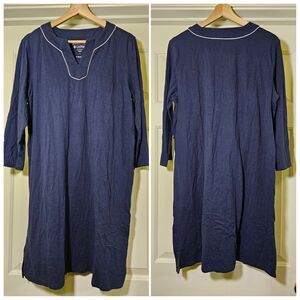 Coolibar Oceanview Tunic Dress Navy Size Large UPF 50+